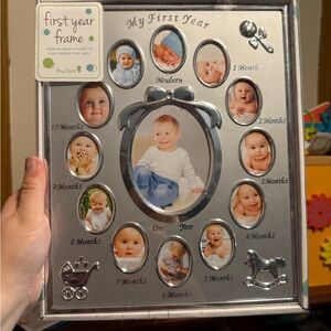 Thyssens Silver My First Year Baby Photo Frame